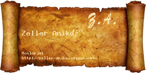 Zeller Anikó névjegykártya